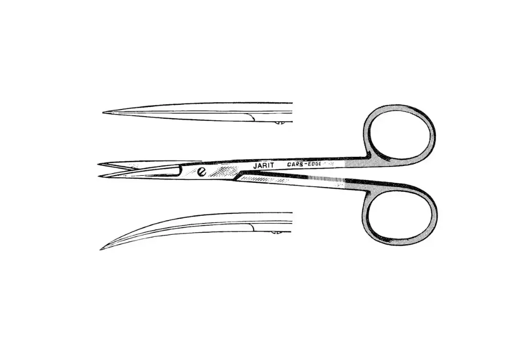 IRIS SCISSORS,4-1/2, CARB-EDGE, CURVED,SHARP/SHARP
