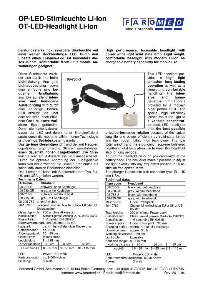 Frontoluz Faromed 08-785-S