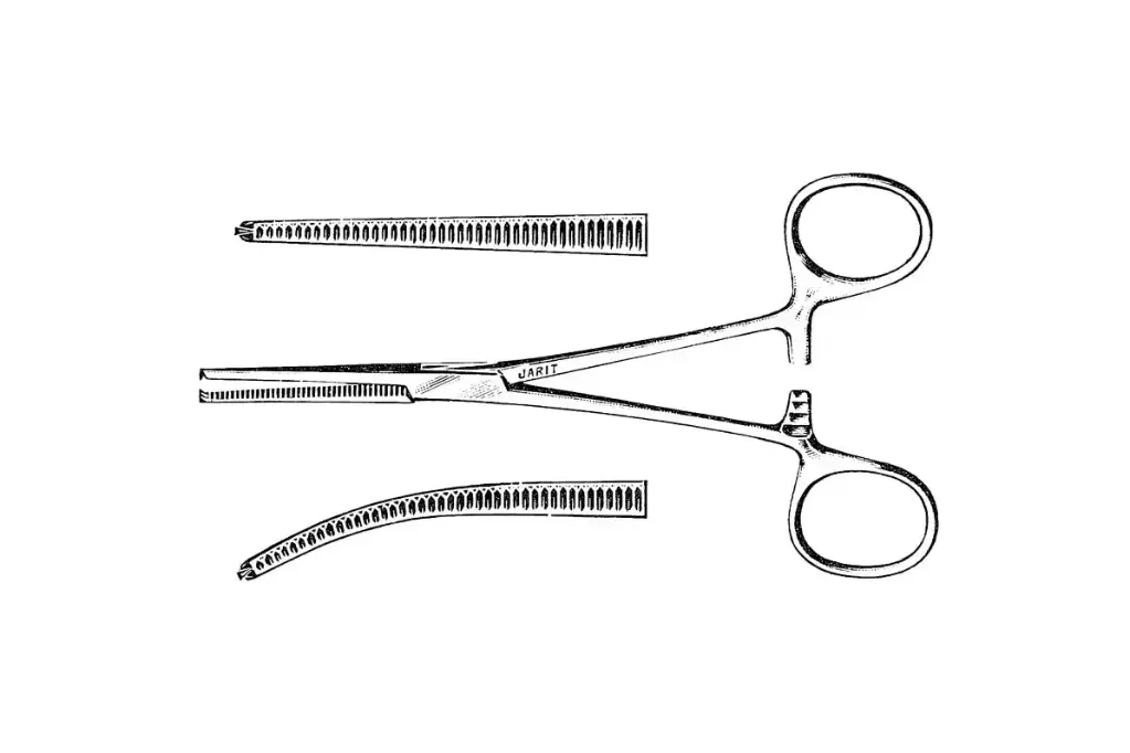 KOCHER FORCEPS 5-1/2 CURVED, 1X2 TEETH