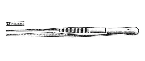 TISSUE FORCEPS, 7, 1X2 TEETH, SERRATED HANDLES