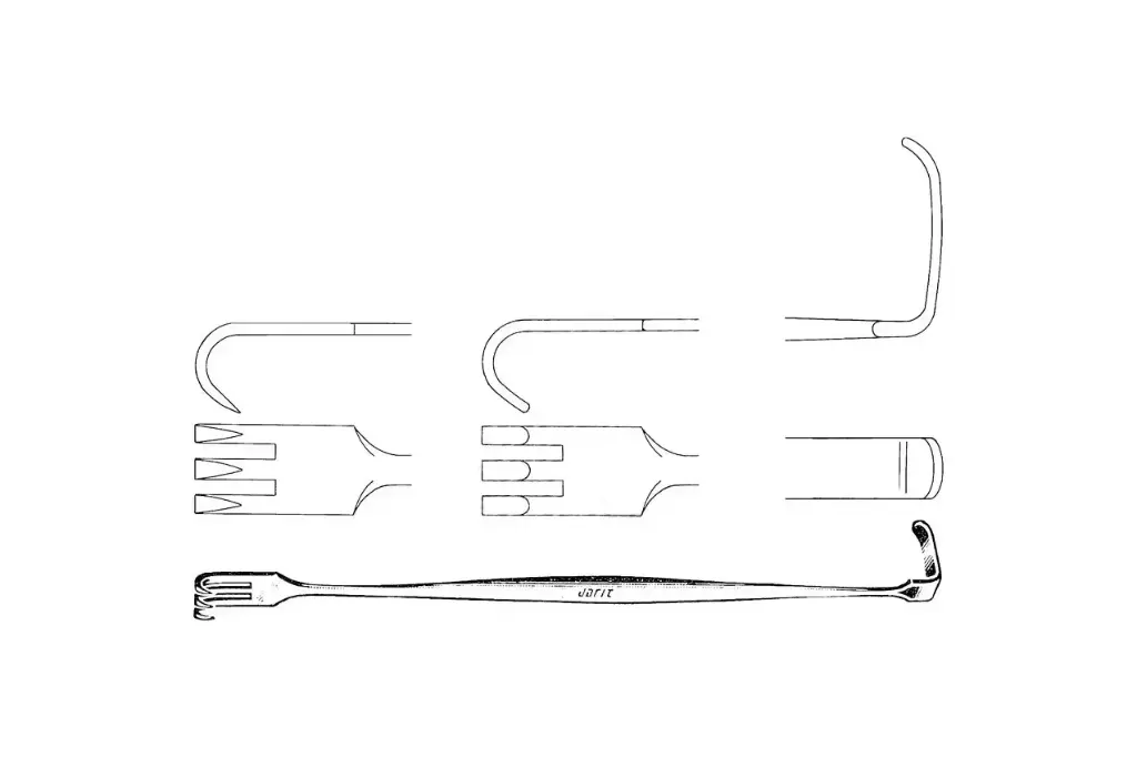 SENN RETRACTOR 6-1/4, DOUBLE-ENDED, SHARP, MATTE