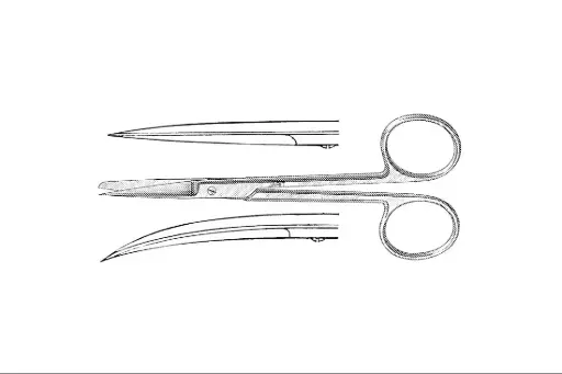 [102-202 (INT)] PLASTIC SURGERY SCISSORS, 4-3/4, SUPERCUT, CURVED
