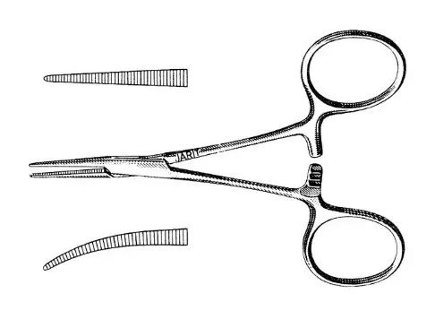 [107-115 (INT)] HARTMAN MOSQUITO FORCEPS 4, CURVED, MATTE FINISH