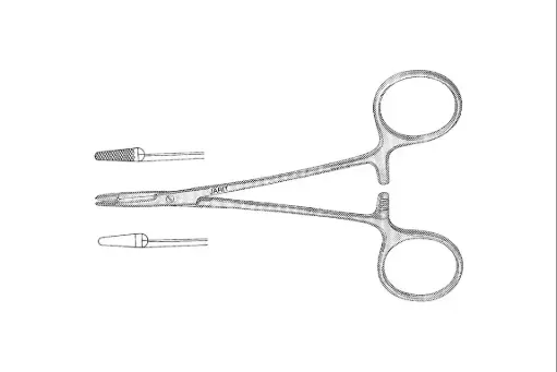 [120-150 (INT)] OLSEN-HEGAR NEEDLE HOLDER 5-3/8 GROOVED JAW
