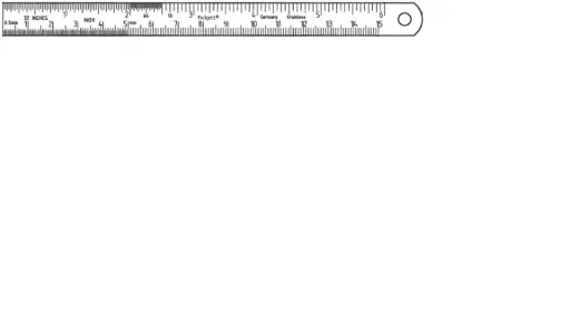 [PM-0676 (INT)] RULER 6, GRADUATED IN MM AND INCHES